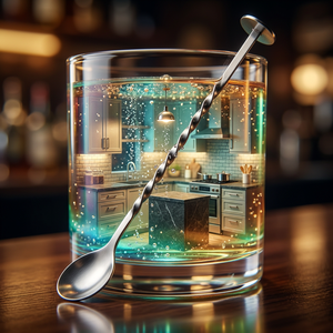 Cuillère à cocktail torsadée, outil de bar, métal, réutilisable, style classique - Product Image 4