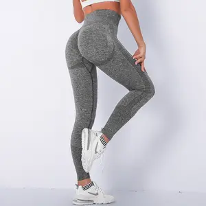 Quần Tập Thể Dục Thể Thao Cho Nữ, Quần Legging Vải Thun Nylon Đẩy Lên Không Đường May