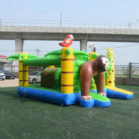 Château plein d'entrain de glissière gonflable de singe de jungle combiné de rebond de PVC de nouvelle conception à vendre