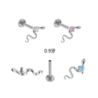 Piercing en Titane G23 ASTM F136 Solide pour Nez et Oreille, Fileté Intérieurement, Forme Serpent, pour Cartilage et Hélix, Bijou pour Femme, ODM