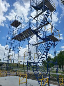 แพลตฟอร์มโครงนั่งร้านอลูมิเนียมเคลื่อนที่พับเก็บได้ดีไซน์ทันสมัยขนส่งและจัดเก็บง่าย - Product Image 6