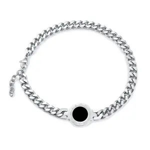 Joyería clásica de acero inoxidable Infinity/pulsera de lujo con diamantes negros Charm