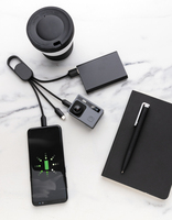 Cadeau promotionnel porte-clés lumière LED Logo rapide USB câble de charge multiple 3 en 1 cordon de chargeur pour iPhone/Android/Type-C
