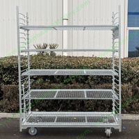 Chariot de serre robuste à roues, galvanisé à chaud, chariot danois pliable et portable, réglable, avec outils en fil métallique, OEM