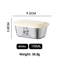 Boîte à condiments en acier inoxydable 304 avec couvercle, boîte à salade et à condiments, mini récipient à assaisonnement