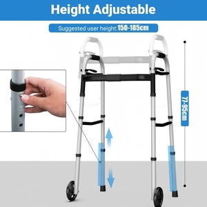 <span class=keywords><strong>Déambulateur</strong></span> avec skis et roues de 5 pouces, largeur et hauteur réglables, <span class=keywords><strong>déambulateur</strong></span> roulant standard léger en aluminium - Product Image 3