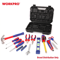 WORKPRO Trousse à outils ménagers 32 pièces Boîte de transport facile Ensemble d'outils domestiques 32 pièces Tournevis Clé à molette Couteau Pince Utilisation quotidienne à la maison