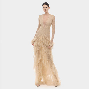 Nouvelles Arrivées <span class=keywords><strong>Robe</strong></span> <span class=keywords><strong>Longue</strong></span> en Dentelle à Manches Évasées, Col en V, Taille Cintrée avec Nœud, Style Rétro Français Sept Couleurs 2026 - Product Image 2