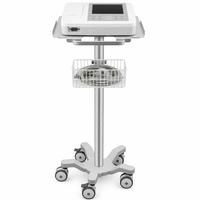 Chariot médical à hauteur fixe avec panier de rangement et roues silencieuses à frein pour hôpitaux et cliniques
