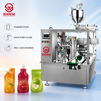 Acht-station rotatievulmachine voor voorgevormde spuitzakjes met fruitdrank, vloeistofpomp, verpakkingsapparatuur voor babydranken