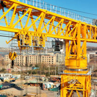 Grue à tour à plateforme plate Dahan DH2500 de 200 tonnes, hauteur libre de 106 m, certifiée ISO CE, composants essentiels moteur/engrenage/PLC, longue durée de vie
