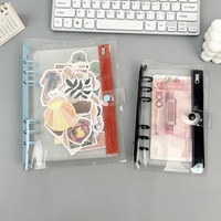 12 pièces poches de reliure a6 dossiers à fermeture éclair multicolores pour cahier à 6 anneaux sacs à feuilles mobiles pochette en pvc document classement enveloppes en espèces