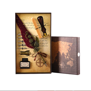 Penna piuma con supporto in metallo <span class=keywords><strong>Vintage</strong></span> piuma firma penna penna a sfera - Product Image 1