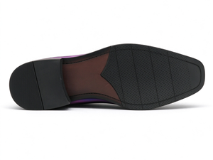 Chaussures habillées Oxford en cuir véritable pour hommes, dégradé violet, à lacets, pour affaires, fêtes et mariages - Product Image 4