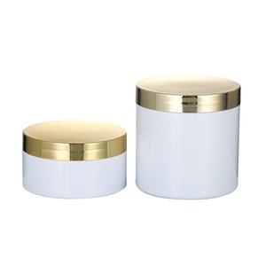 Sang Trọng Hổ Phách Rõ Ràng Mỹ Phẩm Container 50Ml 80Ml 100Ml 150Ml 250Ml Pet Nhựa Kem <span class=keywords><strong>Jar</strong></span> Với Vàng Mạ Nắp - Product Image 4