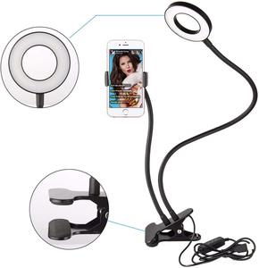 Anneau lumineux <span class=keywords><strong>de</strong></span> <span class=keywords><strong>Table</strong></span> Flexible LED avec support <span class=keywords><strong>de</strong></span> téléphone portable, pour streaming en direct/maquillage, 3 Modes d'éclairage, tout Mobile - Product Image 2