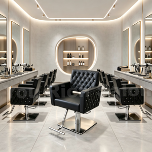 <span class=keywords><strong>Chaise</strong></span> de coiffeur hydraulique pivotante à 360 degrés, noire avec <span class=keywords><strong>strass</strong></span>, pour salon de beauté - Product Image 2