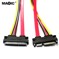 Kabel Ekstensi SATA7 + 15 30cm 50cm, Kabel Ekstensi Daya & Data SATA, Kabel Ekstensi Hard Disk Male to Female