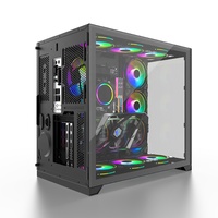 NEW 360 Water Cooling Gamer ATX MATX Powerful Aluminum Alloy Mid Tower Gaming Computer Case with Tempered Glass Side Panel