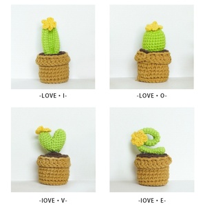 Whole4pc Hilo de lana de ganchillo Hecho a mano Ganchillo positivo Amor <span class=keywords><strong>Corazón</strong></span> Crochet <span class=keywords><strong>Cactus</strong></span> Suculenta Flor en maceta Regalo del Día de la madre - Product Image 2