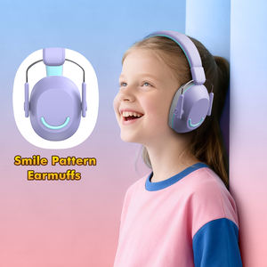 Оптовые детские наушники фиолетового цвета с шумоподавлением для сна и учебы, для защиты от шума при строительстве, грузовиках, фейерверках - Product Image 5