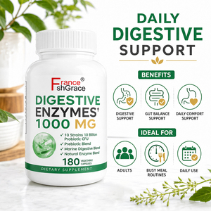 Complément alimentaire à base d'extraits végétaux, d'enzymes digestives et de probiotiques, favorisant la digestion chez les adultes. Capsules d'enzymes digestives. - Product Image 2