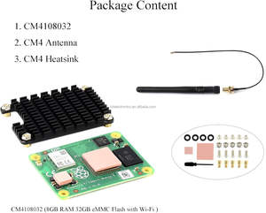 라즈베리 파이 컴퓨팅 모듈 4 키트는 CM4 방열판 및 CM4 안테나와 함께 CM4108032-8GB RAM 32GB EMMC 플래시와 Wi-Fi가 함께 제공됩니다. - Product Image 3