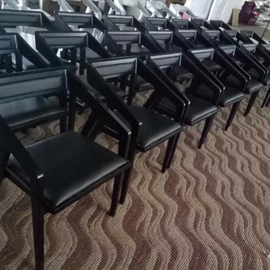 Toptan en iyi fiyat yüksek kalite ahşap kol sandalye restoran ceviz renk yemek masif ahşap sandalye - Product Image 5