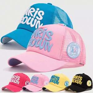 Envío Gratis, Gorra de Béisbol Personalizada para Niños, Color Rosa Intenso, 5 Paneles, Bordado 3D, Cierre a Presión, Malla de Poliéster, Estilo Hip Hop - Product Image 2