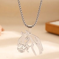 Nouveau Collier Pendentif Animal au Design Original, Bijou Tendance Tête de Cheval pour Homme