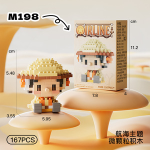 Figuras de Anime de Dibujos Animados, Mini Bloques de Construcción, Sanji, Zoro, Jinbei, Usopp, <span class=keywords><strong>Nami</strong></span>, Juguetes Coleccionables - Product Image 4