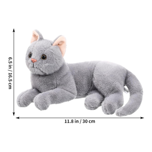 Mainan hewan kucing berbaring mewah berbulu cantik fitur seperti hidup teman-teman anak-anak 10 inci perak abu-abu lembut sentuhan dapat diperas kucing <span class=keywords><strong>Maine</strong></span> <span class=keywords><strong>Coon</strong></span> - Product Image 3