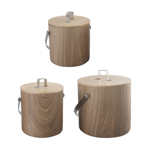 Customized Premium Double-Wall Insulated Wooden Ice <b>Bucket</b> Champagne Cooler <b>with</b> <b>Lid</b> & Handle Bar Accessories for Home & Hotel - Product Image 1