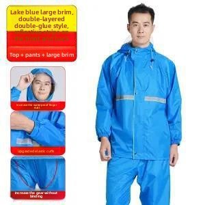 Conjunto de <span class=keywords><strong>Impermeable</strong></span> de Dos Piezas para Adultos, de Tela Oxford, para Uso en Vehículos Eléctricos, Estilo Grueso, con Franjas Reflectantes y <span class=keywords><strong>Capa</strong></span> <span class=keywords><strong>Impermeable</strong></span> de PVC - Product Image 6