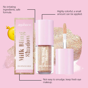 Sombra de Ojos Líquida Impermeable Perlada Colorida Zephoco (Dorado Champán) Maquillaje Natural de Larga Duración con Efecto Iluminador - Product Image 3