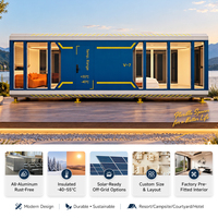 Maison modulaire en aluminium sans jointure, résistante aux ouragans, de qualité marine, anti-corrosion, sans fuite, type capsule spatiale