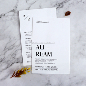 Thanh lịch letterpress lời mời đám cưới và mù letterpress bông Thiệp mời tùy chỉnh thiệp chúc mừng - Product Image 2