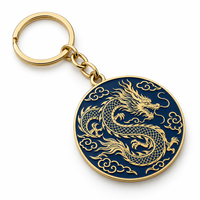 Porte-clés personnalisé avec emblème culturel de dragon orné, logo personnalisable, souvenir d'entreprise, vente en gros, fabricant en gros