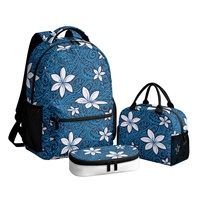Lot de 3 sacs à dos antivol étanches personnalisables (MOQ 1) en polyester avec fermeture éclair et fermoir, style vintage arqué, pour livraison directe