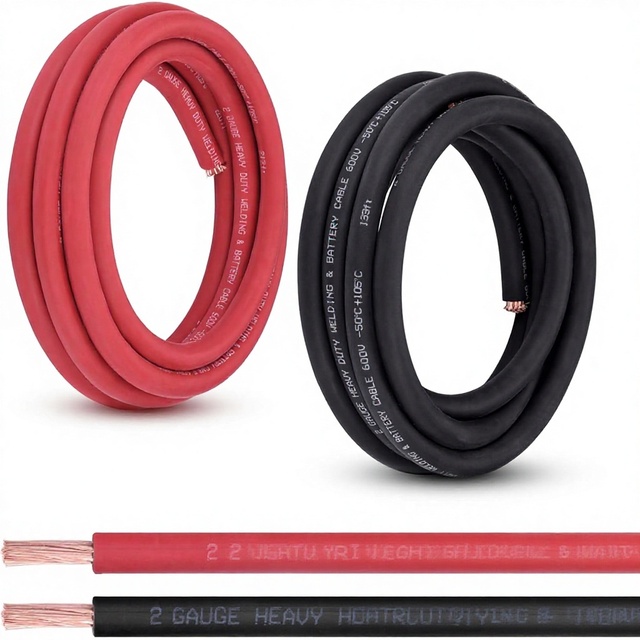 2 Gauge 2 AWG Stranded Copper 600V IP65 Rated Welding Battery Cable Solar Power DC Wire Automotive/Solar/Generator -50C