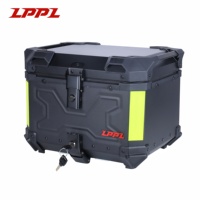 Vente flash : coffre de moto en alliage d'aluminium imperméable antivol de 45 L avec double verrouillage de style X pour moto électrique