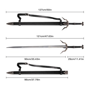 Réplique fidèle de l'épée en argent de Geralt de Rivia, <span class=keywords><strong>The</strong></span> <span class=keywords><strong>Witcher</strong></span> III: <span class=keywords><strong>Wild</strong></span> <span class=keywords><strong>Hunt</strong></span>, 127 cm, lame 440SS, accessoire de cosplay - Product Image 2