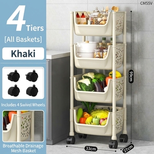 Carrito <span class=keywords><strong>de</strong></span> almacenamiento <span class=keywords><strong>de</strong></span> cocina <span class=keywords><strong>de</strong></span> plástico extraíble <span class=keywords><strong>de</strong></span> varias capas con ruedas para frutas, verduras y refrigerios, estante <span class=keywords><strong>de</strong></span> almacenamiento para cocina - Product Image 2