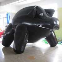 Pig noir gonflable en PVC personnalisé