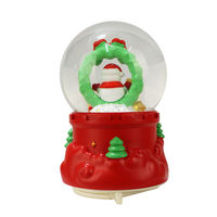 Guirlande festive, bonhomme de neige, renne, globe à neige de Noël, base rotative musicale, lumières LED, artisanat en résine fait main et peint à la main
