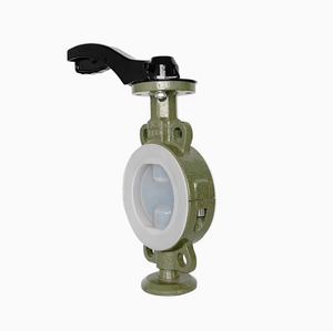 Vanne à <span class=keywords><strong>disque</strong></span> manuelle bon marché en gros vanne papillon doublée de fluor pour le traitement de l'eau - Product Image 2