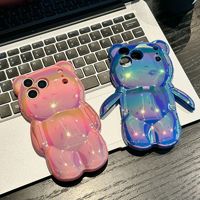 Coque de téléphone en TPU transparente anti-chute personnalisée motif petit ours pour iPhone 18 Pro Max et iPhone 17