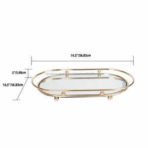 Luxury Meta and <b>Mirror</b> Gold Bathroom Accessory Vanity <b>Tray</b> Elegant Serving <b>Trays</b> - Product Image 3
