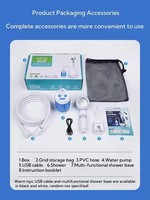 Portable Camping en plein air pommeau de douche électrique ensemble USB charge Durable ABS plastique Chrome robinets thermostatiques étanche à l'eau