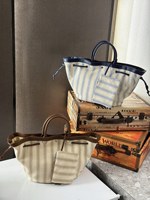 Sac fourre-tout rayé de luxe pour femme, grande capacité, imperméable, style rétro, tendance, nouvelle collection, design de marque